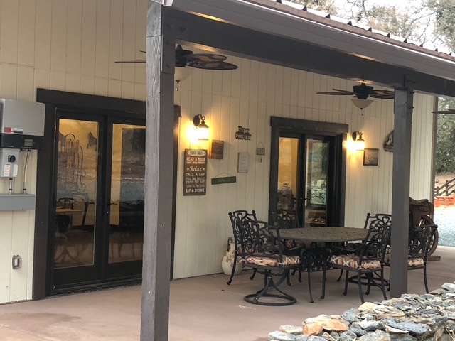 Front exterior of accommodations at Vaquera Ranch